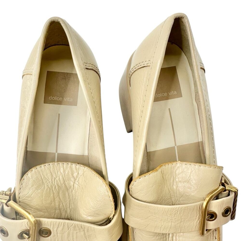 Dolce Vita Crinkle Patent leather yonder block heel loafers in sesame sz 7.5 - Picture 7 of 13